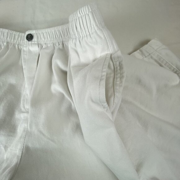 Woman Within Plus Size 22W White Cotton Pull On Elastic Cropped Pants W/ Pockets - Picture 5 of 13